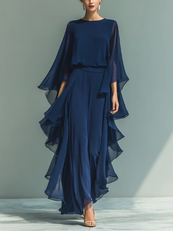 Aurora | Elegantes Chiffon-Set mit Volants
