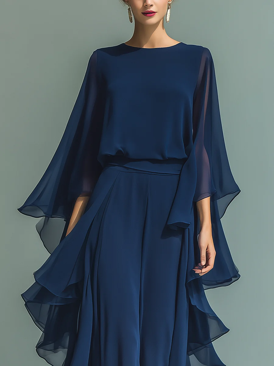 Aurora | Elegantes Chiffon-Set mit Volants