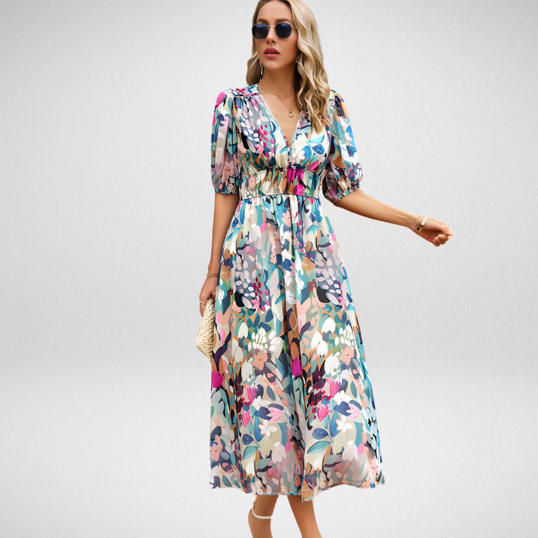 Johanna - V-Ausschnitt Freizeitkleid