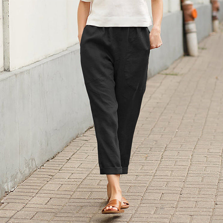 Alina – Lässige Hose aus Baumwolle und Leinen