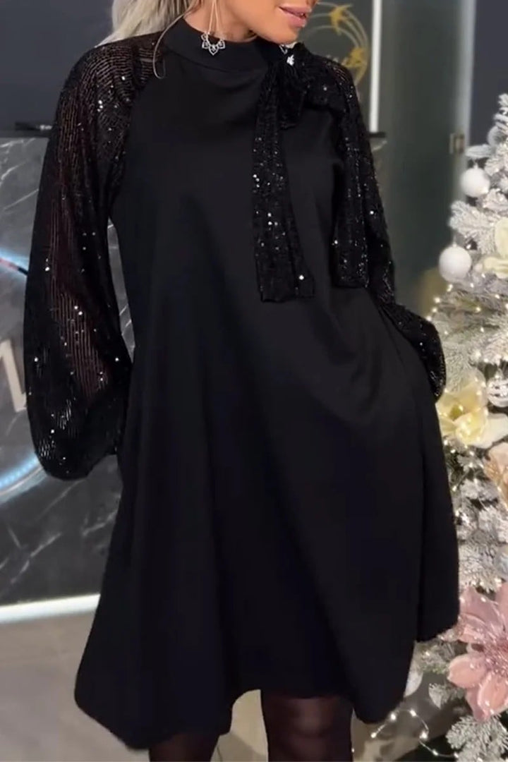 Lora | Samt-Kleid mit Puffärmeln