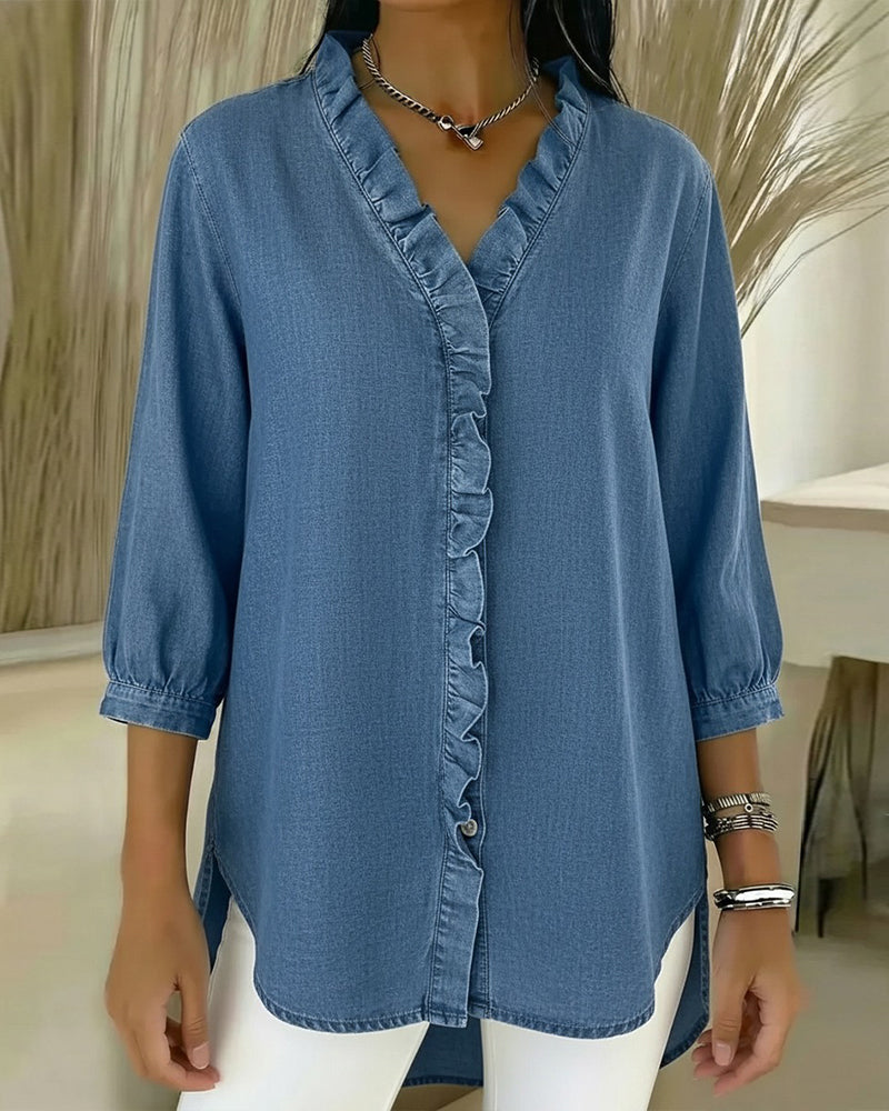 Elvaria™ – Elegante Bluse mit Rüschendetails