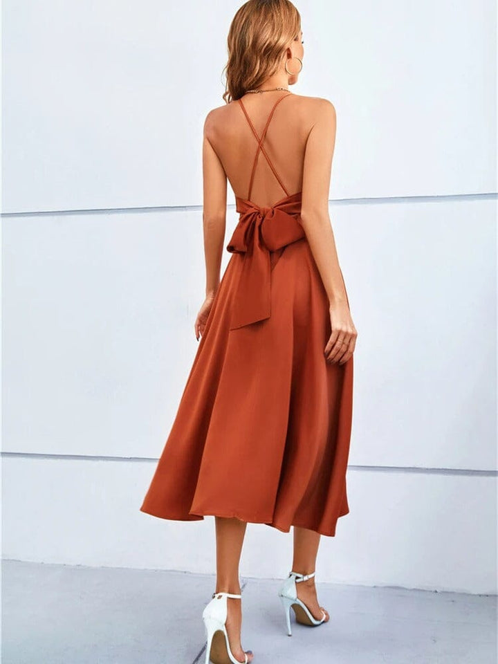 Alessia™ | Trägerloses Seiden Maxikleid