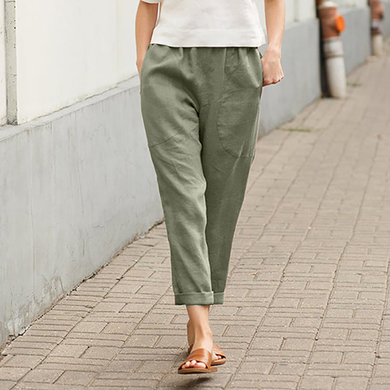 Alina – Lässige Hose aus Baumwolle und Leinen