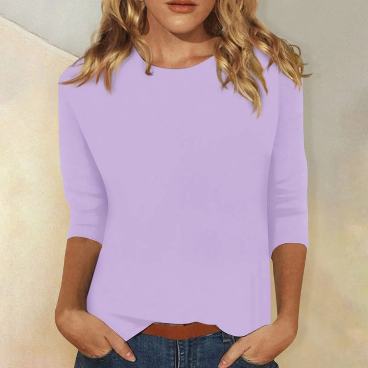 DARIELA | Damen Langarmshirt mit Rundhal