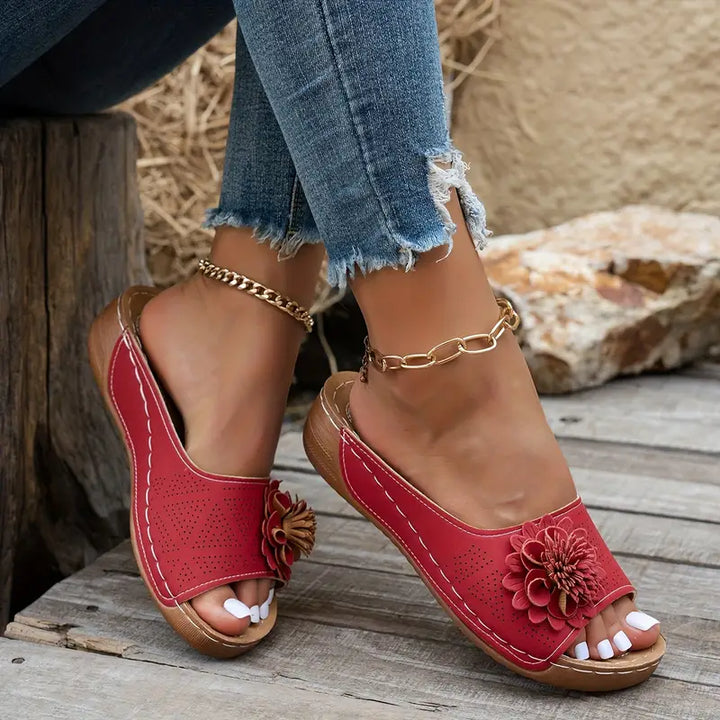 Flora | Orthopädische Sandalen mit Blumenmotiv