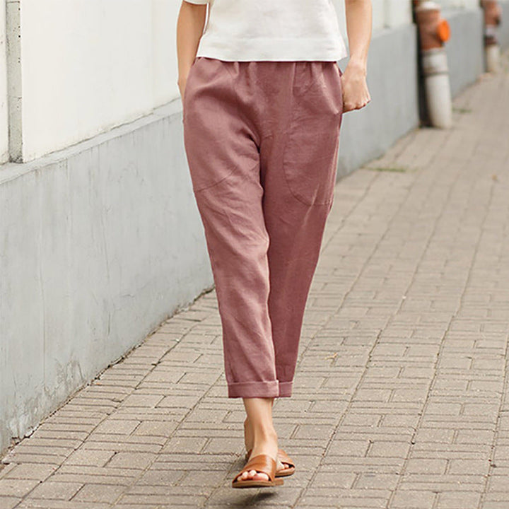 Alina – Lässige Hose aus Baumwolle und Leinen