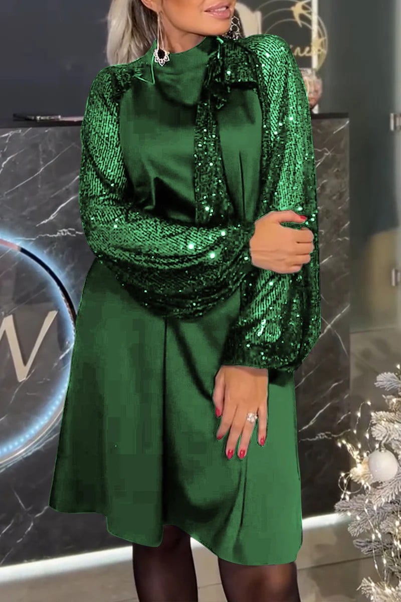 Lora | Samt-Kleid mit Puffärmeln