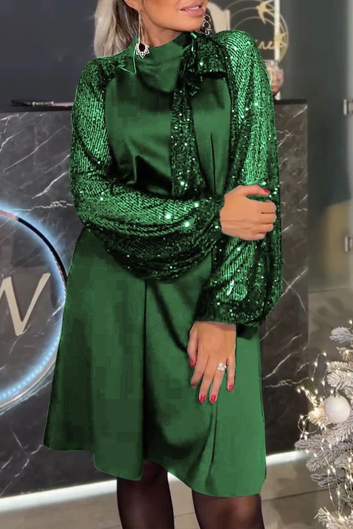 Lora | Samt-Kleid mit Puffärmeln