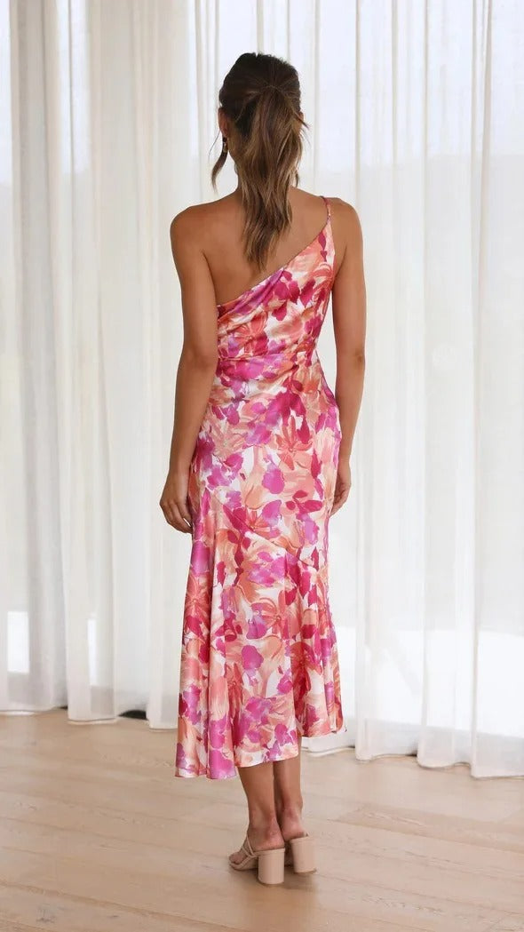 Karoline | Ein-Schulter-Blumenkleid