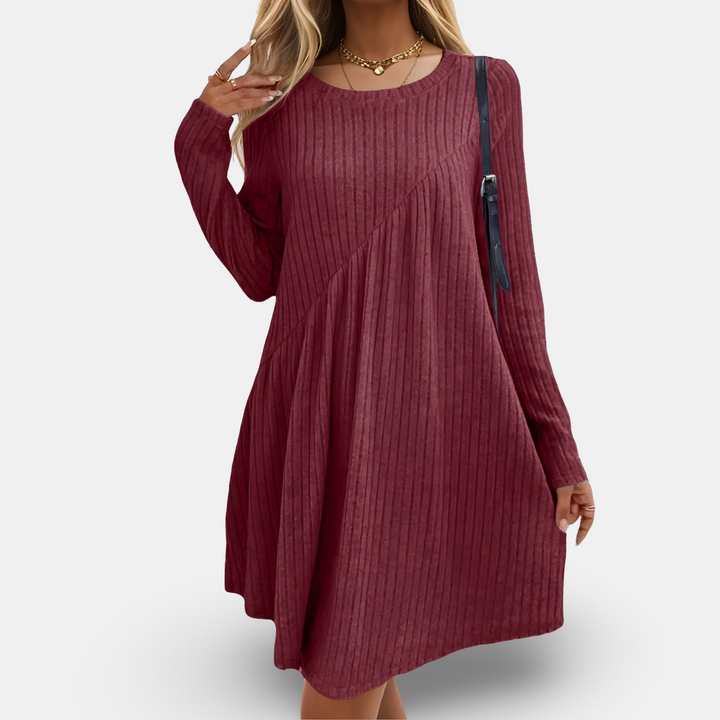 Clarita | Weiches & Cequemes Kleid mit langen Ärmeln