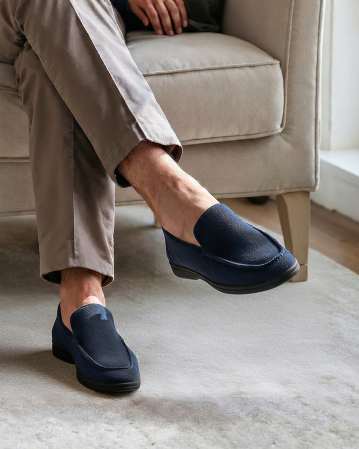 Weber - Premium Wildleder Slipper - Schwarze Sohlen