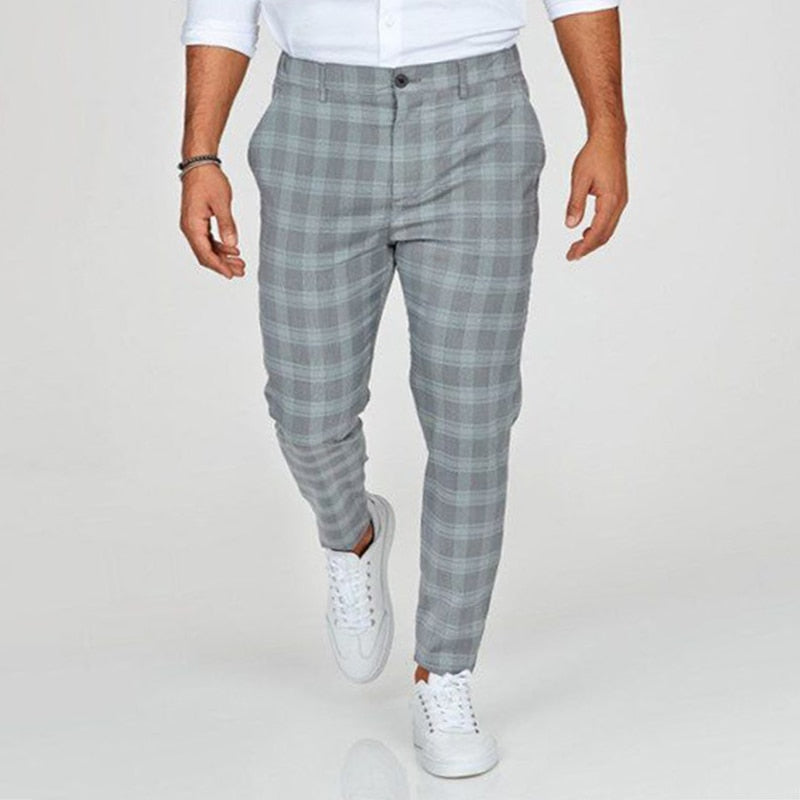 Pablo | Modische Karierte Slim-Fit Hose für Herren
