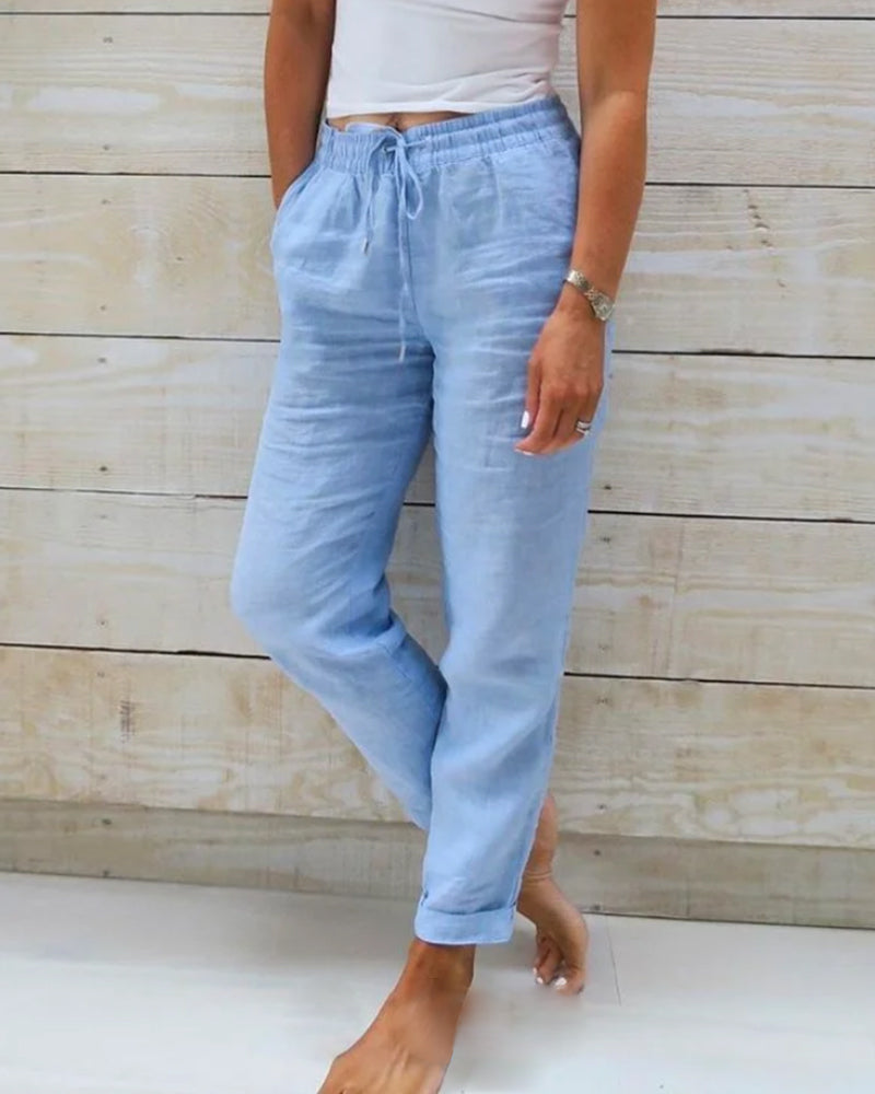 Zaria – Bequeme Leinenhose mit elastischem Bund