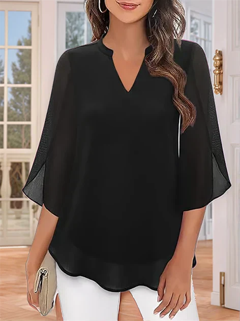 Zanyelle - Weich fallende Bluse in Lagenoptik