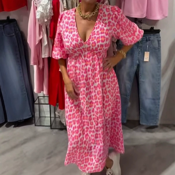Sofie – Geblümtes Sommerkleid mit V-Ausschnitt